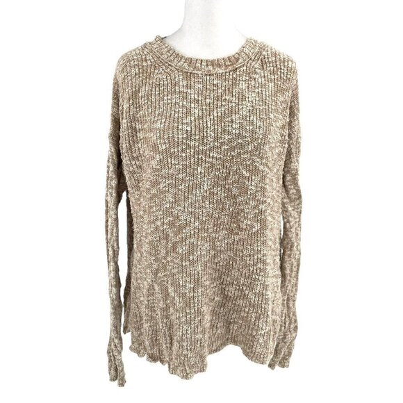 J. Crew Linen Blend Classic Oversized Pullover Sweater Preppy Tan size Small - Picture 1 of 6
